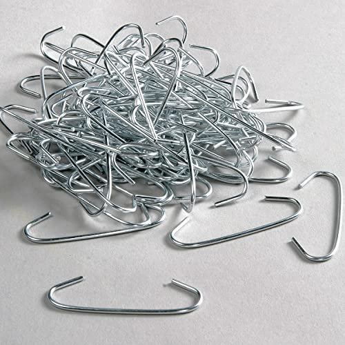 Deco Woerner Schwerlast Edelstahl C-Haken, silber, 100 Stück, 6 cm lang x 2 mm dick Metall-Haken, Kleiderhaken, Profi-Metall-Haken