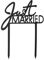 Ginger Ray Acrylic Just Married Wedding Cake Topper Decoration, White, Black