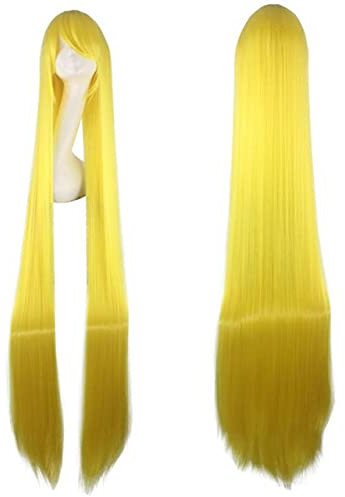 150 cm lange gerade blonde orange gelbe Aripot goldene Cosplay Perücke Kunsthaar Frauen 59 Zoll lang beige Cosplay Perücken Kappe gemeinsame lange gerade Perücke 23