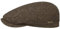 Stetson Belfast Flatcap - Schiebermütze Herren - Schirmmütze mit Wolle - Herrenkappe Herringbone mit Innenfutter (Baumwolle) - Wollcap Herbst/Winter - Flat Cap braun-schwarz 59 cm