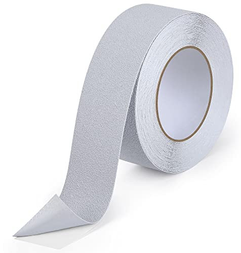 OQingluan Cinta Antideslizante Escaleras, 5cm*10m, Cinta Adhesiva Antideslizante Seguridad Suelo, Cinta Antideslizante de Tracción, Evita Que Ancianos, Niños y Mascotas Resbalen y se Caigan, Gris