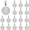 DICOSMETIC 20 Stück Heiliger Benedikt Anhänger Edelstahl Anhänger Amulett Anhänger Flache Runde Anhänger Medaille Anhänger Für Die Schmuckherstellung, Bohrung: 5x3mm
