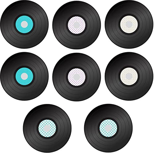 RUNRAYAY 8Pcs Décoration en vinyle 10 pouces disques en vinyle blanc pour l'esthétique des murs Faux disques pour les graffitis, accessoires de disque vierges, disques blancs pour les fêtes de musique