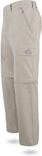 normani Outdoor Sports Herren Softshellhose mit Zip-Off - 2-in-1 Wanderhose Farbe Khaki Größe L