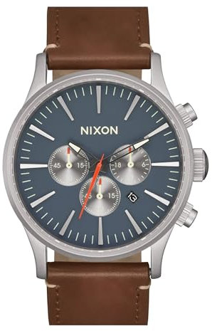 Nixon Herren Analog Japanisches Quarzwerk Uhr mit Leder Armband A1391-5195-00
