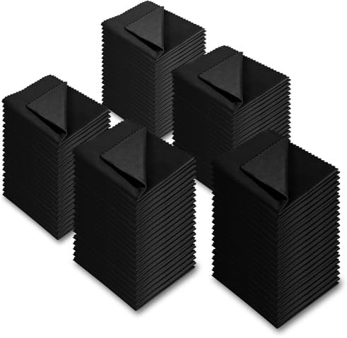 AAwipes Brillenputztuch, Brillentücher, Großpackung (14 x 14 cm, schwarz, 100 Stück, ohne Logo) für Brillen, Objektive, Handys, Bildschirme, Kamera, Besteck, alle anderen empfindlichen Oberflächen