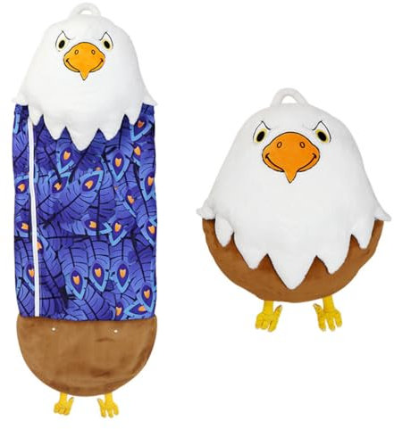 Wanym Schlafsack Mit Kopfkissen Für Kinder, 2-in-1 Faltbarer Kuscheltier-Schlafsack mit Kopfkissen,bequemer Schlafsack für die Mittagspause oder den Nachtschlaf der Kinder,B