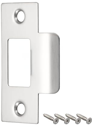 sourcing map Placa de Golpe para Puerta 70mm x 40.3mm para Marco Plateado | Placa de Golpe de Cerrojo Muerto, Acero Inoxidable 201, de Puerta, Y Jamba de Puerta