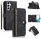 UEEBAI Hülle für Samsung Galaxy A55 5G, 9 Kartenfäche Retro Leder Geldbörs Flip Case mit Umhängegurt Handschlaufe Standfunktion Reißverschluss Handyhülle Magnetverschluss Stoßfest – Retro Schwarz