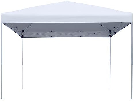 HENGMEI Pavillon 3x3m, Partyzelt Wasserdicht Stabil Winterfest, Metall Faltpavillon Gartenpavillon Pergola für Party, Marktstand, Garten, Weiß