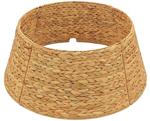CENBOSS Rattan-Weihnachtsbaum-Halsband, Korbbaumdecke und Standfußabdeckung (Natur, 61 cm)