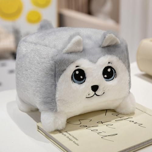 Viusneun Plüsch Kissen, 20 cm Süßes Tiere Dekokissen Weich Tiere Kopfkissen Flauschig Quader Stofftier für Kinder Erwachsener Zuhause Dekoration (Windhund)