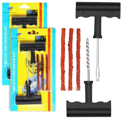 2 Set Kit Riparazione Pneumatici Auto, Kit Pneumatici Auto Riparazione, Ripara Gomme Auto,Kit Riparazione Gomme,Utilizzato per Riparare Molti Tipi di Pneumatici per Auto e Moto,Soluzione rapida