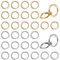 32 Pezzi Scatto Molla Rotonda Accessori per Borse Uncinetto 28mm Moschettoni per Borse a Innesco Gancio Fibbia Portachiavi O per Zaini Portafogli, Bagagli Cinghie, Artigianato (Argento&Oro)