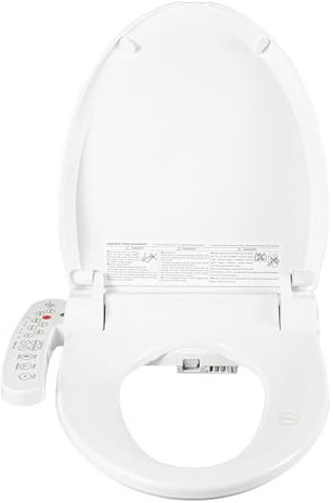 MEELRYD Inodoro eléctrico inteligente, boquilla autolimpiante de acero completo Asiento de inodoro con calefacción Limpieza automática Temperatura ajustable (blanco)