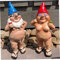 Resin Garden Gnomes Naughty Peeing Dwarf Statue Man Women Naked Gnome Decorations,