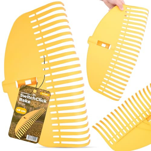 Rastrillo Hojas 49 cm Escoba Jardín Rastrillo De Césped Plástico Heno Césped 23 Dientes Fuerte Sin Mango Accesorio Jardinería Resistente