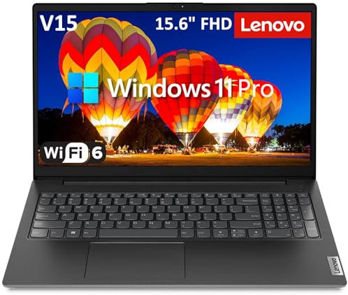 Lenovo Computer portatile aziendale V15, display FHD da 15,6 pollici, CPU Intel dual-core, RAM DDR4 da 32 GB, SSD PCIe da 1 TB, WiFi 6, Bluetooth 5.2, RJ-45, Type-C, HDMI, tastierino numerico, nero