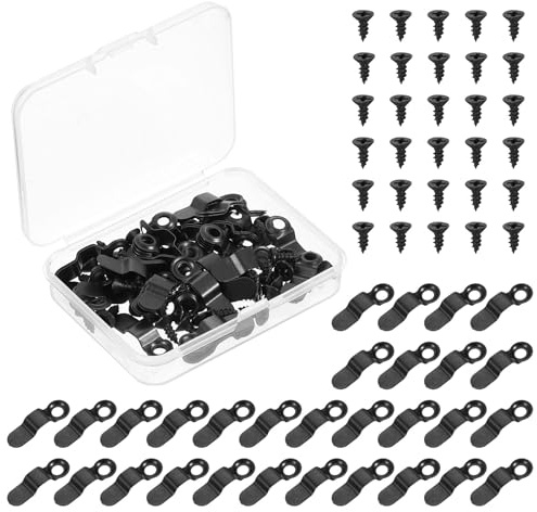 QUARKZMAN Bilderrahmen Drehknopf Schwarz 50 Stück | Rahmenrückhaltebefestigungen mit 50 Stück Schrauben, Rahmenclips Hardware zum Aufhängen von Bildern Fotos Postern