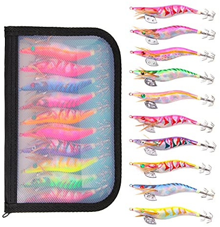 10 STÜCKE 10 cm-13,5 cm leuchtende treibwidrigkeit Haken Holz Shrimp künstliche Harte fischköder Angeln köder(2.5)