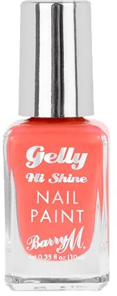 Barry M Gelly Hi Shine Nail Paint Shade Orange Peach Spritz |Coral Nail Polish | Glossy Finish