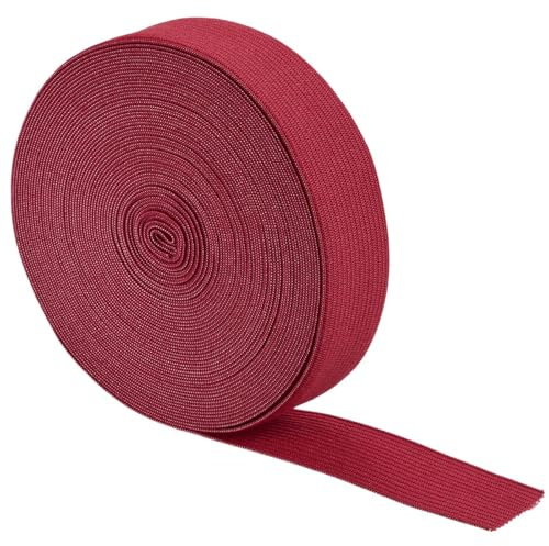 TA-VIGOR 25mm Elastic Bands 10 Yard Stretch Cord for Sewing Red | Flat Elastic Spool Garment Ribbon for Sewing, Mask Making, Arts, Crafts, Dressmaking, Wigs, Waistbands and Clothing