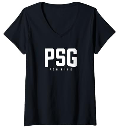 Femme PSG POUR LA VIE T-Shirt avec Col en V