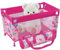Puppenbett für 45, 7 cm Puppen, faltbares Puppenbett aus Netzstoff, Laufstall für Puppen mit Herzmuster, tragbares -Set zum Spielen mit Tragetasche für Kinder ab 3 Jahren, Geschenke für Pupp