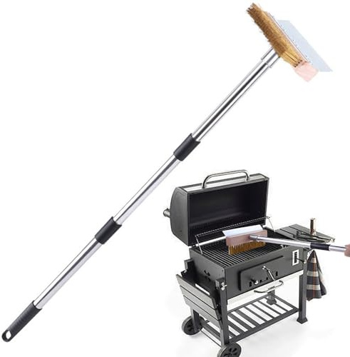 Pizzaofenbürste Mit Schaber Reinigungswerkzeug | Aluminium Pizzaofenwerkzeug mit langem Grill- und BBQ-Zubehör für Zuhause, Restaurant, Großküche, Outdoor-Kochen, Backen,
