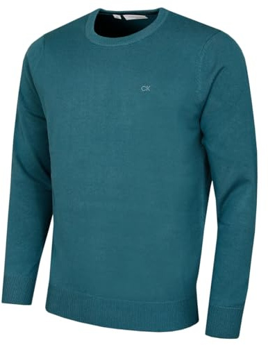 Calvin Klein Mens 2026 Crew Neck Cotton Breathable Golf Sweater