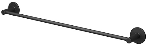 Lenz Badetuchhalter Nero Schwarz-matt, 60 cm – Für große Duschhandtücher | Handtuchstange, Wandmontage, Zum Bohren oder Kleben, Hochwertige Verarbeitung mit Anti-Fingerabdruck Oberfläche, 4567551
