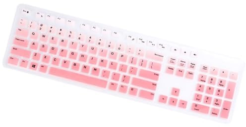 Silicone Keyboard Cover for KB216 Wired Keyboard, Pink | Dustproof Protective Film, Spill-Resistant Surface, Comfortable Touch, Easy-Clean Layer for Home and Office Use
