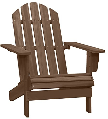 FWIKDUN Vintage-inspiriertes Gartenstuhl Holz Braun Set mit Fußstütze für Outdoor Terrassenstuhl – Massivholz Sessel in zeitlosem Design für entspannte Stunden im Freien