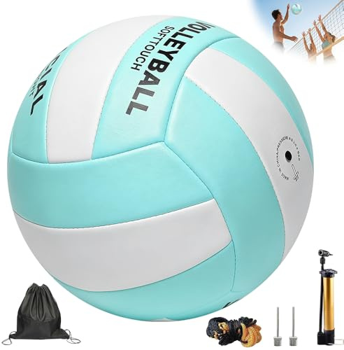 Mineup Volleyball Offizielle Größe 5, Soft Touch Beach Volleyball, Beachvolleyball mit Rucksack und Pump Mesh Bag für Outdoor Indoor Pool Fitnessstudio, Geschenke für Jugendliche