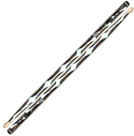 Vater Percussion Color Wrap 5A Drumsticks, Silver Optic, Wood Tip