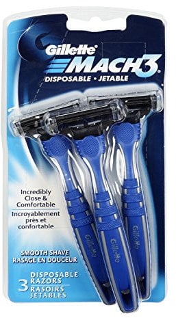 Gillete Mach 3 afeitadora desechable de afeitado suave, 3 unidades