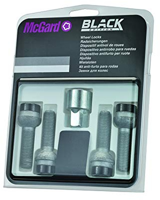 28025SUB Wheel Lock Bolts Black SUB M14 x 1,5, radius seat, shaft length 41,0 mm, Overall length 62,8 mm, Hex size 17mm, Key diameter 25,8 mm