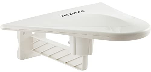 Telestar 5102220 Antenna Antena Exterior 10 Activa (DVB-T/DVB-T2, FullHD, amplificación: 51 Db, LTE Filtro), Color Blanco