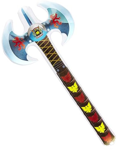 WIDMANN 04826 - Doppia Ascia Gonfiabile Adulto Unisex, Vichinghi, Medioevo, Cavalieri, Carnevale, Feste A Tema, 70 Cm
