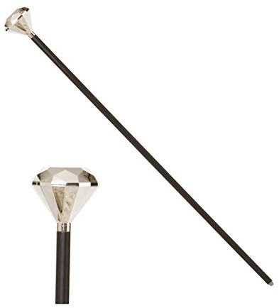 Horror-Shop Diamant Spazierstock als Gehstock mit Knauf - Kostümzubehör für Fasching & Karneval