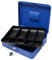 Cathedral Products Key Lockable Cash Box with Lift Out 9 Compartment Coin Tray - 12 Inch - Blue
