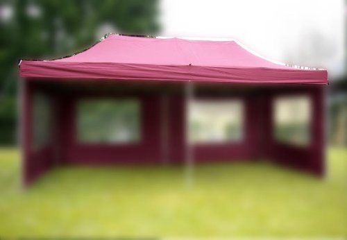 Nexos Pavillondach Ersatzdach Wechseldach für Profi Falt-Pavillon 3x6m - Dachplane 270g/m² PVC-Coating versiegelte Nähte wasserdicht – Farbe: Burgund