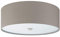EGLO Plafoniera Pasteri, plafoniera tessile a tre punti luce, acciaio, tessuto, vetro, nichel opaco, color talpa, E27, diametro 47,5 cm