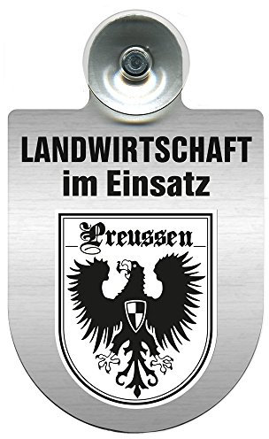 Einsatzschild für Windschutzscheibe incl. Saugnapf - Landwirtschaft im Einsatz - Wappen nach Wahl - 309460 Farbe Region Preussen