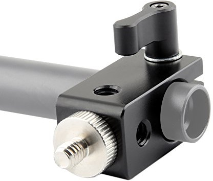 NICEYRIG 15mm Single Rod Clamp,Einzelstangen-15 mm Klemme Schienenverbinder-Adapter mit 1/4-Schraube für 15 mm DSLR-Rig -042