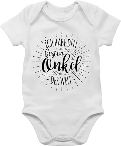 Baby Body Kurzarm - Sprüche - Ich habe den besten Onkel der Welt - 1/3 Monate - Weiß - geschenk babymode witzig spruch 4897 bodys best babybody mit sprüchen spruche beste babysachen babygeschenk