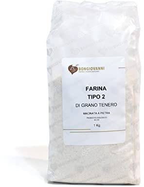 BONGIOVANNI FARINE E BONTA' NATURALI Farina Tipo 2 di Grano Tenero 1Kg BIO