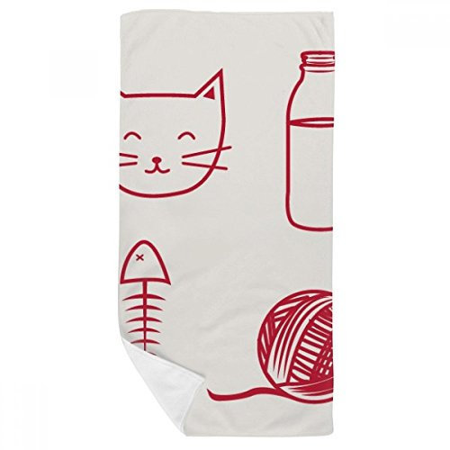 DIYthinker Poisson Chat Boule de Laine Bouteille Serviette de Bain Doux Gant de Toilette Gant de Toilette 35X70Cm 35 x 70cm Multicolor