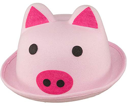 NET TOYS Lustiger Schweinchen-Hut für Erwachsene | Rosa in Größe KW 58 | Ausgefallenes Männer-Hut Schwein geeignet für Karneval & Junggesellenabschied