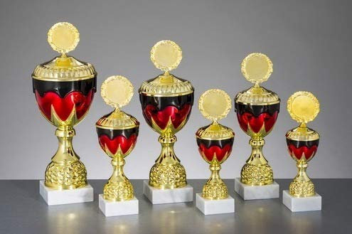 S.B.J - Sportland Pokal Deutschland schwarz-rot-Gold mit Marmorsockel und Deckel